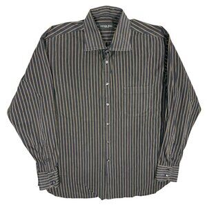 Corneliani Trend Dress Shirt Made in Italy Striped Cotton 43 17 XL